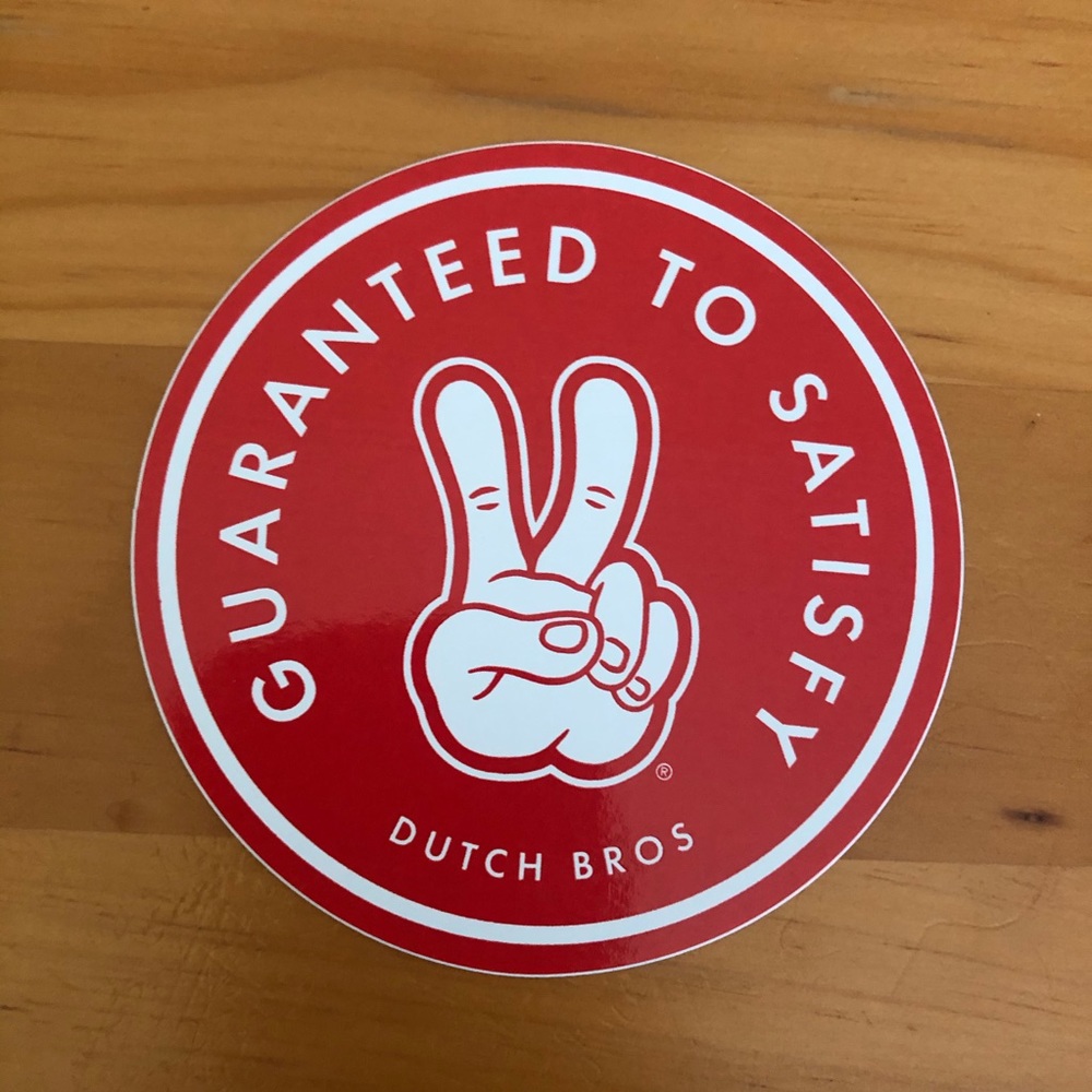 Dutch Bros Red Peace Sticker